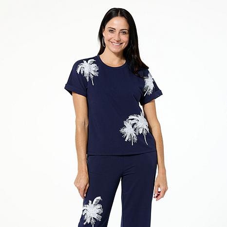 G by Giuliana Embellished Crew Neck Knit Tee G by Giuliana Embellished Crew Neck Knit Tee