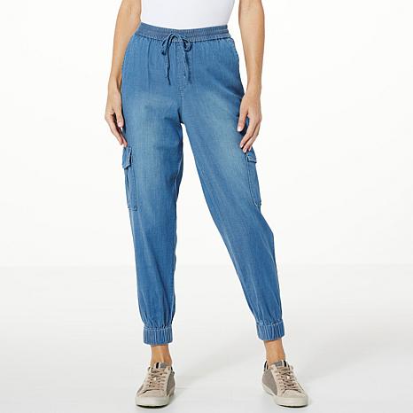 G by Giuliana LightLuxe Denim Pull-On Cargo Jogger Pant - 20636216 | HSN