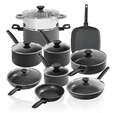 Granitestone 10-Piece Pro Premiere Hard Anodized Stovetop Set with Eas –