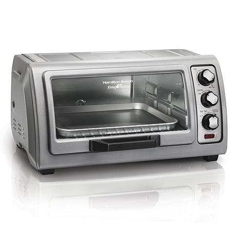 Hamilton Beach 4-Slice Countertop Toaster Oven with Bake Pan, Broil & Bagel  Functions, Auto Shutoff, Stainless Steel (31143)