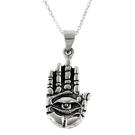 Hamsa Hand Silver Pendant – SILBERUH