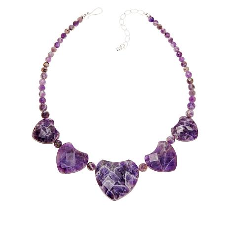 Jay King Cape Amethyst Heart Station Sterling Silver Necklace ...