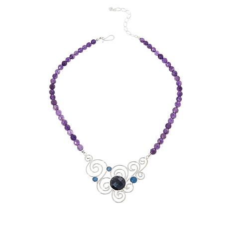 Jay King Gallery Collection Sterling Silver Multigemstone Necklace ...