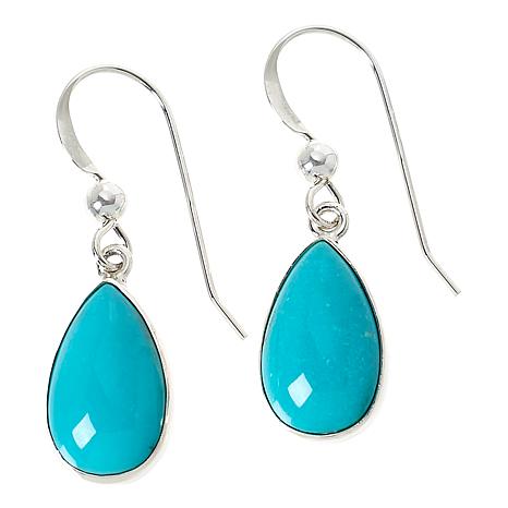 Sterling SIlver 925 Campitos Turquoise Drop & Dengle Earring outlet