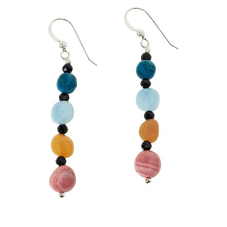 Jay King Sterling Silver Multicolor Multigemstone Drop Earrings