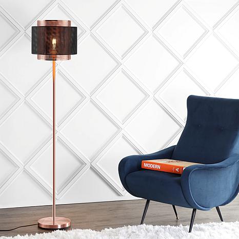 JONATHAN Y Copper Black Tribeca 60.5" Metal LED Floor Lamp