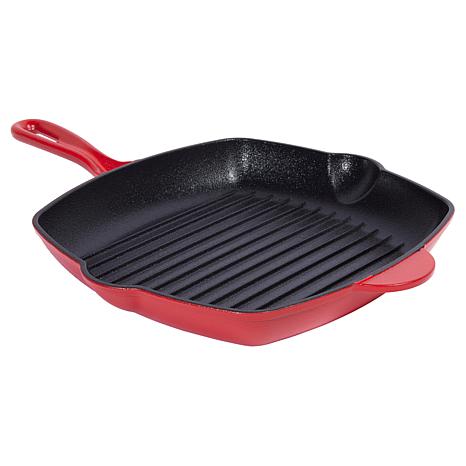 Kitchen HQ Diamond-Infused Ceramic Nonstick Cast Iron Square Grill Pan - 22650478 | HSN