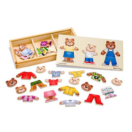 Melissa & Doug Wooden Bear Family Dress-Up Puzzle