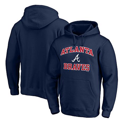 Men's Fanatics Branded Navy Atlanta Braves Heart & Soul Fitted Pullover  Hoodie