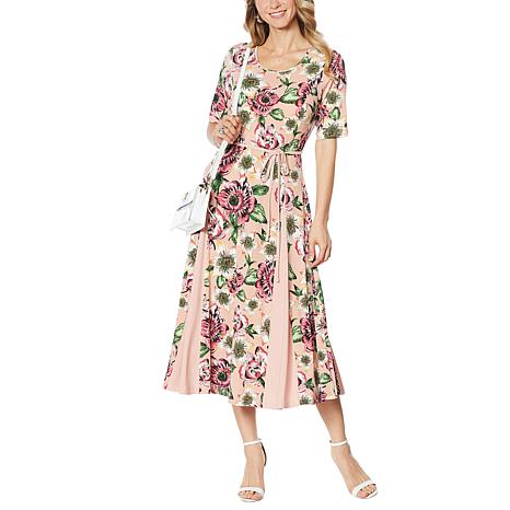 women's nina leonard print midi dress