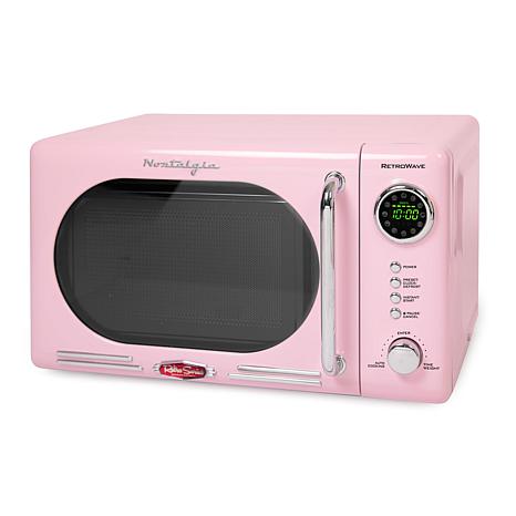 Microwave Oven, Six Power Levels,LED Lighting, Pull Handle Design, Retro,  0.7 Cu.Ft,White 