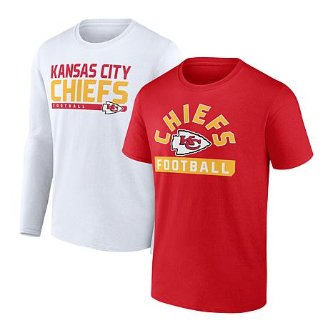 Women's Fanatics Branded Red/White Kansas City Chiefs Lightweight Short & Long  Sleeve T-Shirt Combo Pack