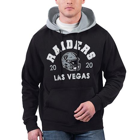 LAS VEGAS RAIDERS TAKE THE FIELD TRI-COLOR BLOCK HOODED FLEECE PULLOVER