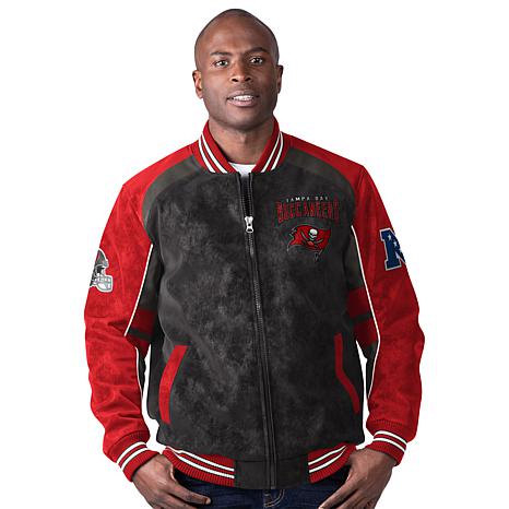 Officially Licensed NFL Men's Faux Suede Full-Zip Jacket by Glll - Broncos