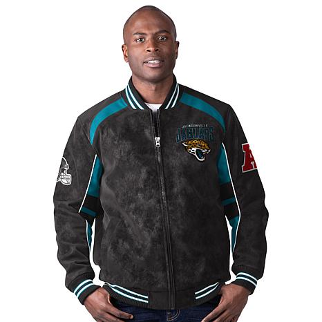 Officially Licensed NFL Men's Faux Suede Full-Zip Jacket by Glll - Jaguars