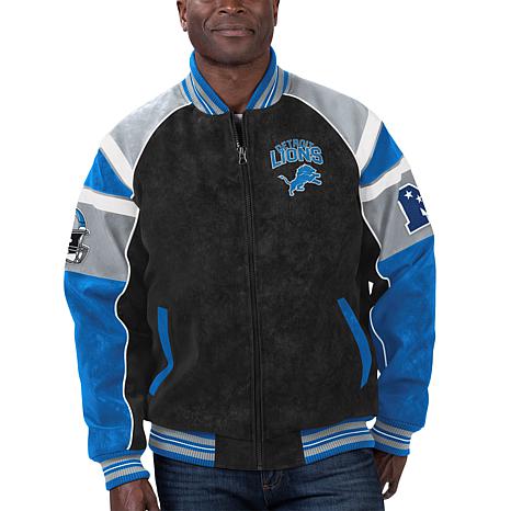 Officially Licensed NFL Men's Faux Suede Varsity Jacket by Glll - Lions ...