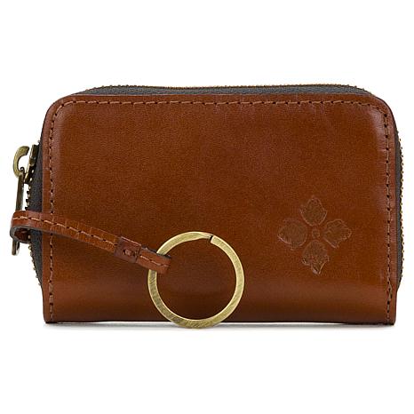 Patricia Nash Abri Leather Zip-Around Wallet Key selling Chain British Tan NWT