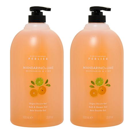 Perlier Mandarin and Lime 1L Bath and Shower Gel 2-pack - 23250612 | HSN