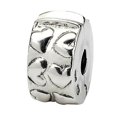 .925 Sterling Silver Hinged Hearts Clip Bead