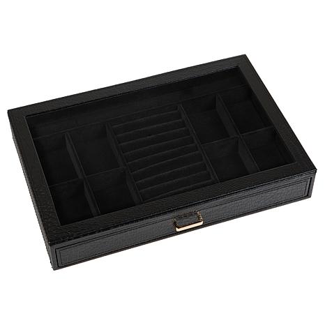 Prestige™ Croco-Embossed Single Drawer Jewelry Box with Ring Roll