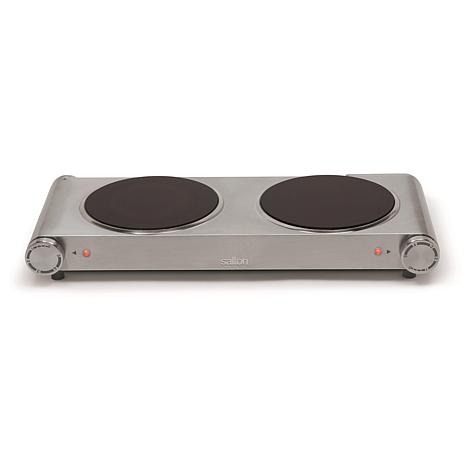 megachef ceramic infrared double cooktop