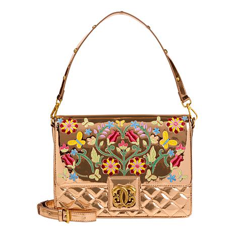 Sharif Legacy Metallic Floral Embroidered Satchel Sharif Legacy Metallic Floral Embroidered Satchel