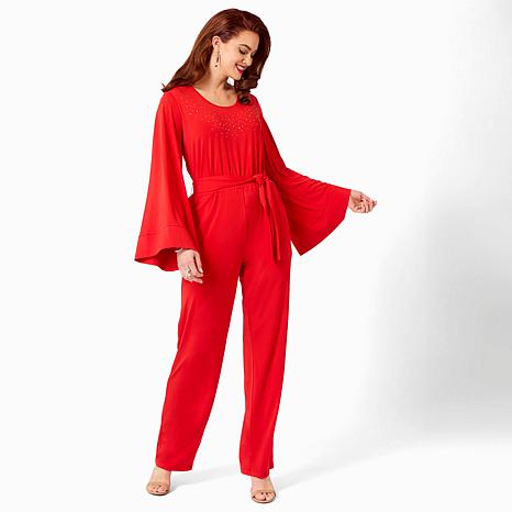 Vivica A. Fox Collection Bell-Sleeve Knit Jumpsuit Vivica A. Fox Collection Bell-Sleeve Knit Jumpsuit