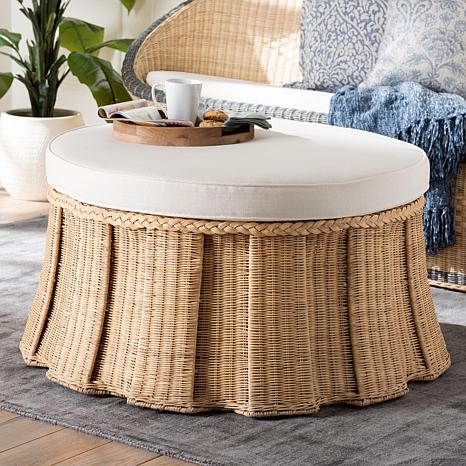 Wholesale Interiors bali and pari Ying Rattan Ottoman, Large | HSN