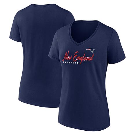 Women's Fanatics Navy New England Patriots Shine Time V-Neck T-Shirt ...