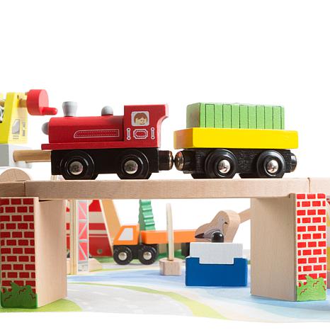 hey play wooden train set