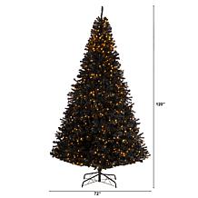 10’ Black  Christmas Tree with 950 Clear LED Lights