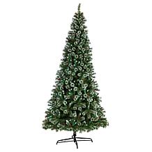 10’ Frosted Swiss Pine  Christmas Tree with 850 Clear Lights