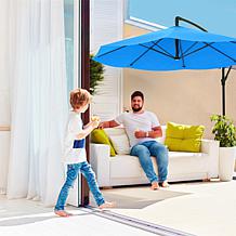 10' Hanging Cantilever Patio Umbrella with Easy Crank - Brilliant Blue