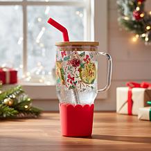 10 Strawberry Street Adria Hydration Tumbler, Christmas Bow
