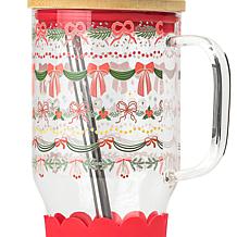 10 Strawberry Street Adria Hydration Tumbler, Christmas Ribbon