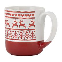 10 Strawberry Street Embossed Reindeer Mug 4-Pack