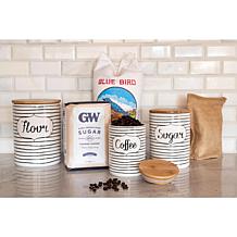 10 Strawberry Street Everyday 3-piece Canister Set - White and Black