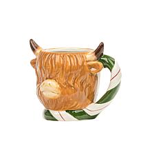10 Strawberry Street Highland Christmas Cow Mug, Set of 4