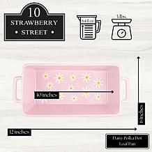 10 Strawberry Street Pink Daisy Polka Dot Loaf Pan