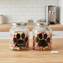 10 Strawberry Street Set of 2 Buddy Paw Chalkboard Canisters - Medium