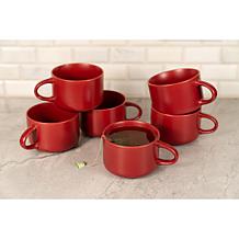 10 Strawberry Street Set of 6 Wazee Matte Oversized Mugs