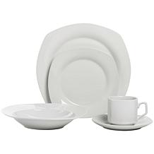 10 Strawberry Street Simply White 45-Piece Square Dinnerware Set