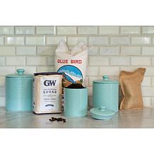 10 Strawberry Street Tide Embossed 3-piece Canister Set - White