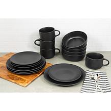 10 Strawberry Street Wazee Matte 16-Piece Coupe Dinnerware Set