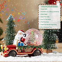 100mm Christmas Resin Lighted Musical Snowflakes Santa Car Waterglobe