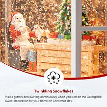 10.5" Lighted Santa's Workshop Water Globe