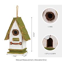 10.5"H Distressed Solid Wood Pigeon Loft Outdoor Garden Birdhouse