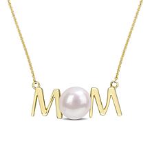 10K 7-7.5mm Cultured Freshwater Pearl MOM Necklace