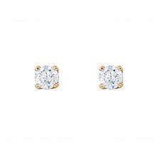 10K Gold .25ctw White Diamond Round Stud Earrings