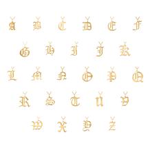 10K Gold Old English Initial Necklace